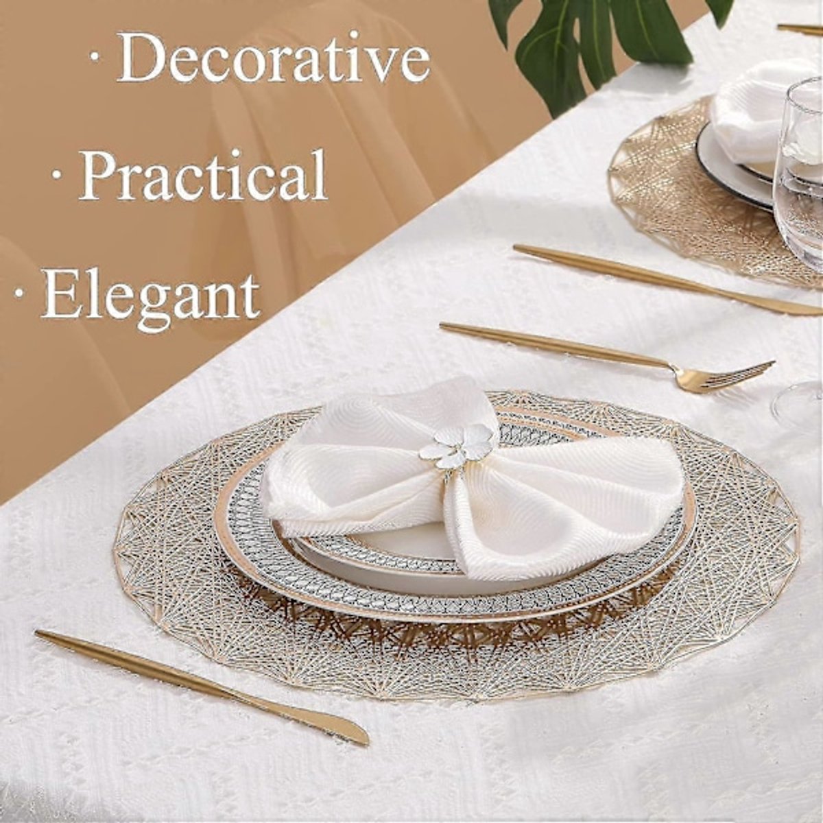 Restaurant placemats - round - 6-pack - Image 4