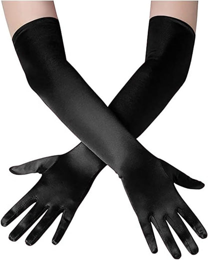 Women's Gloves - Suitable for Weddings, Tea Parties, Cosplay, and Outfit Coordination - Black