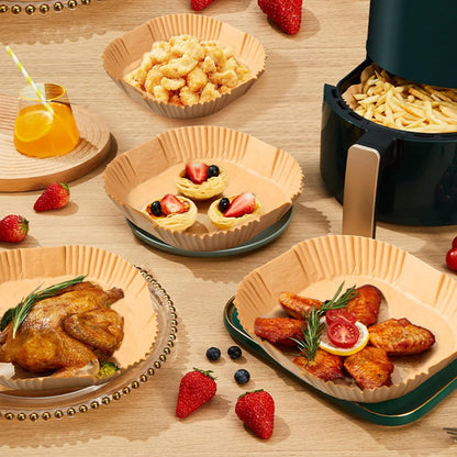 Airfryer Paper (100 sheets) - Airfryer Paper Mat 20 cm - Non-stick Airfryer Paper - Baking Mat - BPA-free - Suitable for 3-6 litre ovens - Baking Tray - Microwave-safe (square) - Image 6