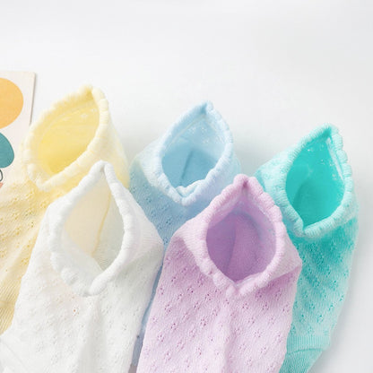Baby socks - (5 pairs) - Socks - Children's socks - 100% cotton baby socks - Suitable for toddlers and children - Breathable lace mesh socks size M - Suitable for children from 1 to 3 years - Image 3