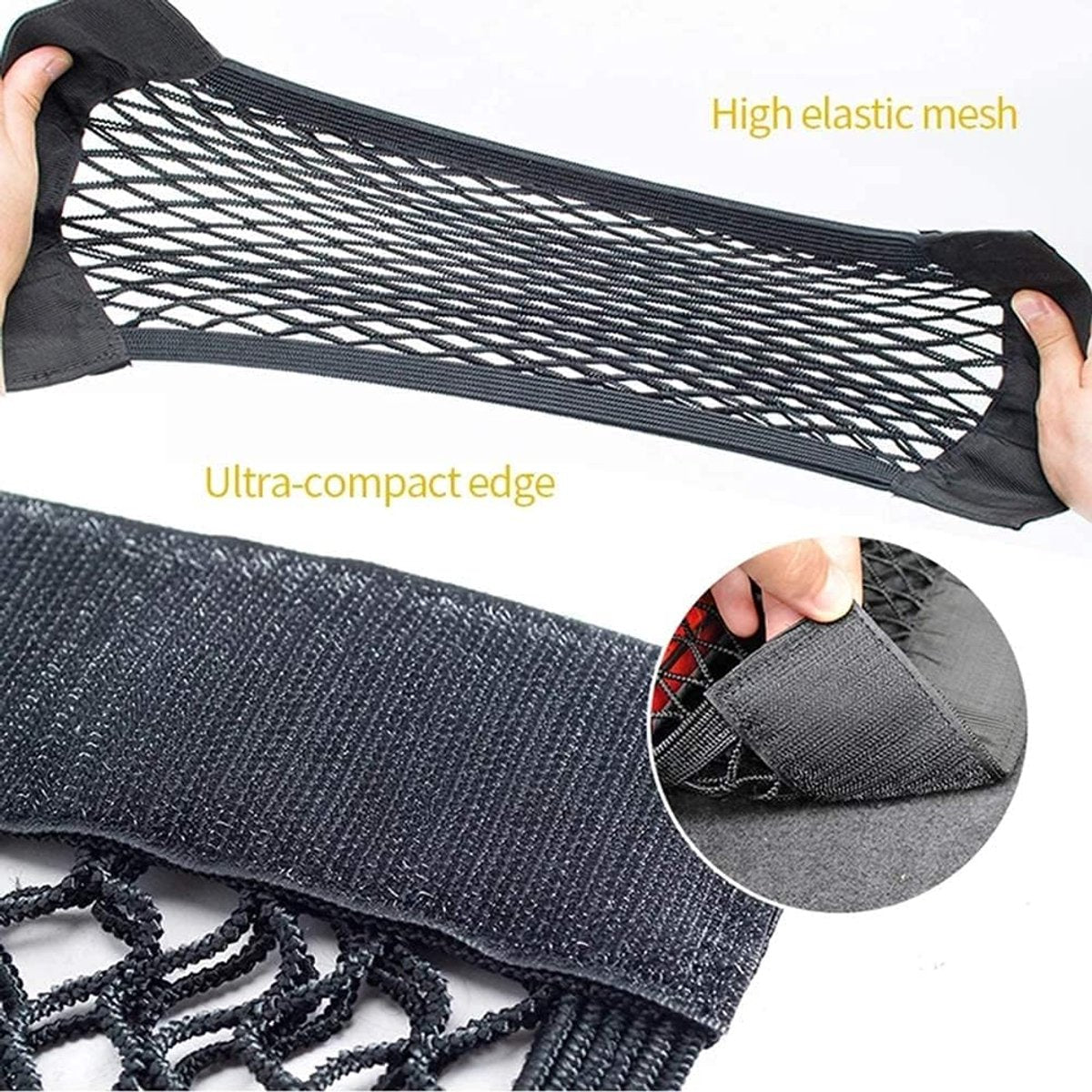 Car Trunk Storage Net (2-Pack) - Storage Bag 50*25cm - With Velcro - Car Seat Storage Net - Universal Net Bag for SUVs, Sedans and Trucks - Suitable for storing mobile phone accessories, water bottles - Image 2
