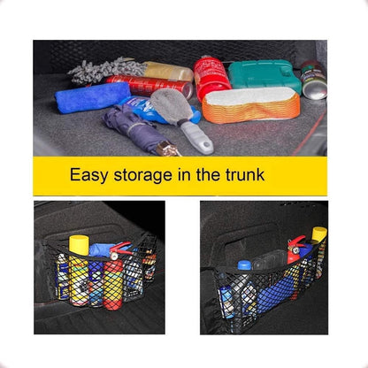 Car Trunk Storage Net (2-Pack) - Storage Bag 50*25cm - With Velcro - Car Seat Storage Net - Universal Net Bag for SUVs, Sedans and Trucks - Suitable for storing mobile phone accessories, water bottles - Image 4