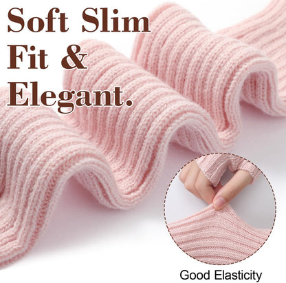 Arm Sleeves - Women's Long Fingerless Knitted Y2K Arm Sleeves - (Pink) - Image 2