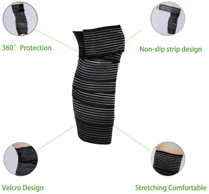 Elastic Knee Brace - Suitable for the Legs - Ideal for Sports Such as Squats, Basketball, Running, Tennis and Football (Black - 1 Piece) - Image 2