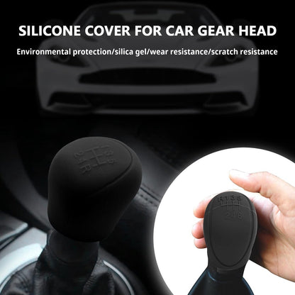 Transmission Lever Cover - Car Gear Shift Knob Cover - Car Gear Shift Knob Protective Cover - Car Round Soft Silicone Anti-slip Gear Shift Knob Cover - Black - Image 5