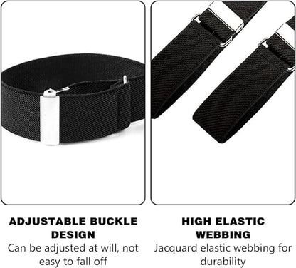 Shirt Bracelet - 2 Pairs of Cuff Rings - Adjustable Cufflinks - Non-slip Cuff Bra - Elastic Cuffs - Cufflinks - Black/Blue - L - Image 4
