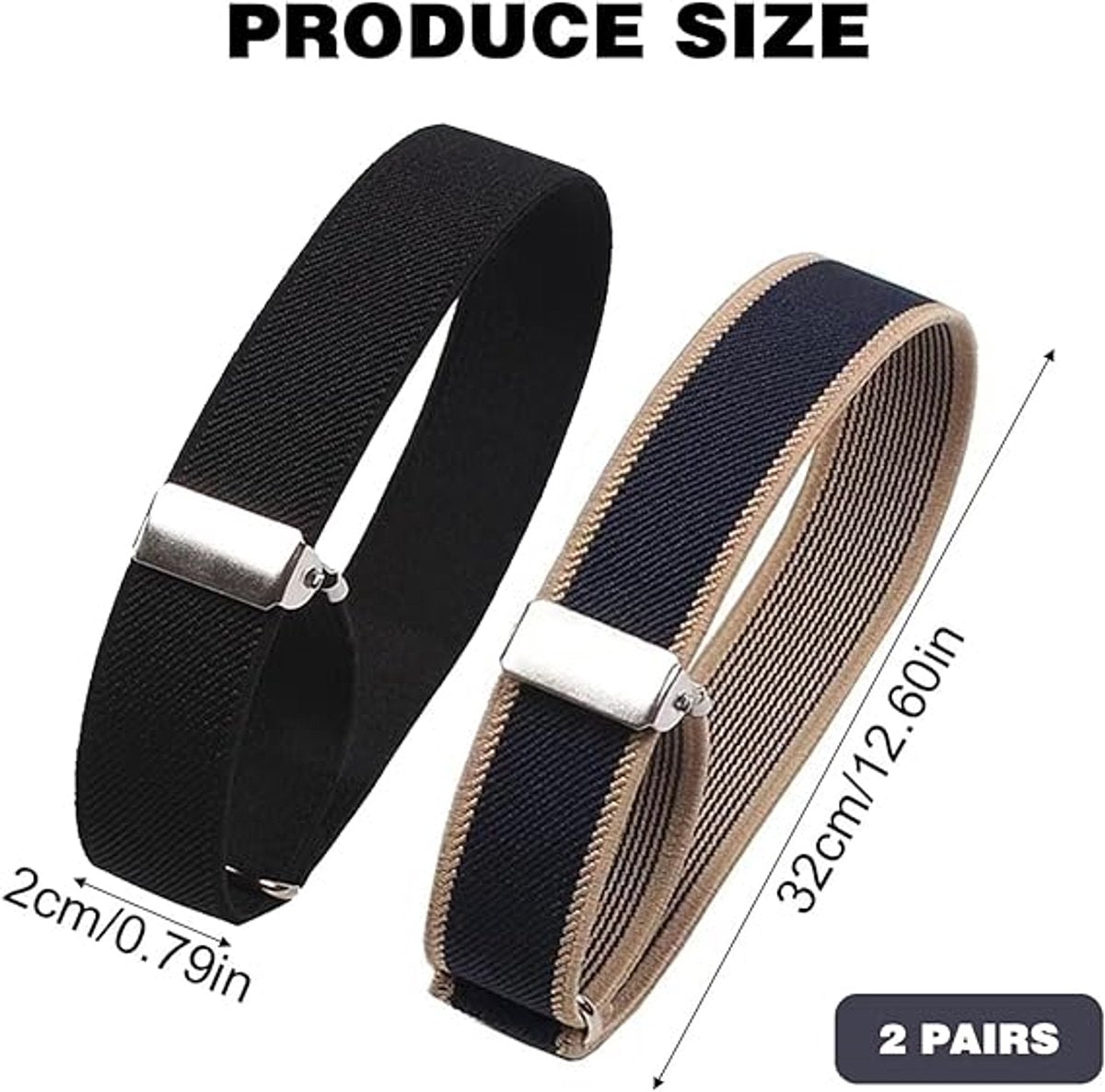 Shirt Bracelet - 2 Pairs of Cuff Rings - Adjustable Cufflinks - Non-slip Cuff Bra - Elastic Cuffs - Cufflinks - Black/Blue - L - Image 7