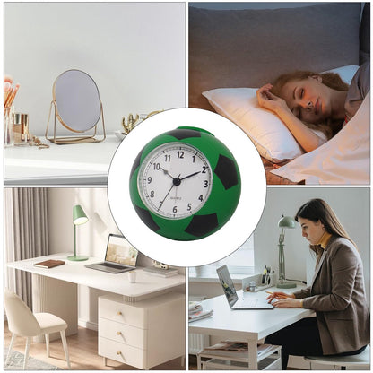 Football Alarm Clock - Silent - Non-ticking Desk Clock | Kids Bedside Clock | Cute football design, easy-to-read analog display, perfect for kids' bedrooms, great birthday gift for boys and girls - vegetable - Image 3
