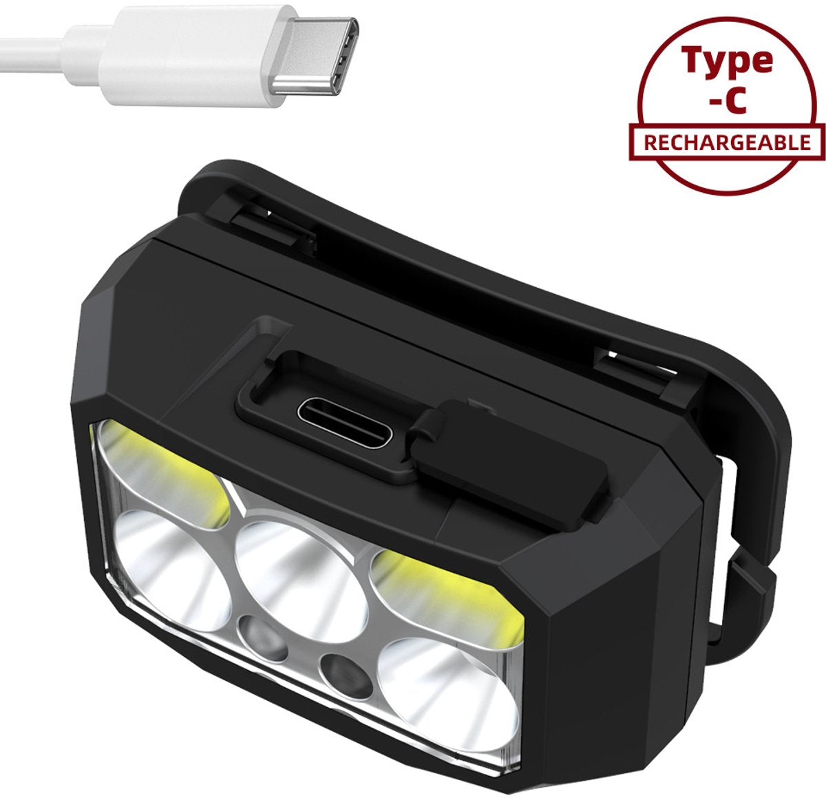 Headlamp LED Rechargeable - Headlight - 2-Pack LED Headlamp - Rechargeable - Ultralight, High Brightness - Waterproof Headlamp Flashlight, Suitable for Hiking, Camping, Running, Fishing and Hunting - Image 2