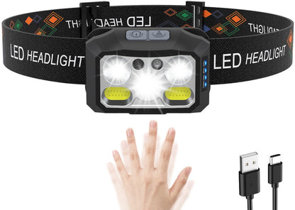 Headlamp LED Rechargeable - Headlight - 2-Pack LED Headlamp - Rechargeable - Ultralight, High Brightness - Waterproof Headlamp Flashlight, Suitable for Hiking, Camping, Running, Fishing and Hunting - Image 3