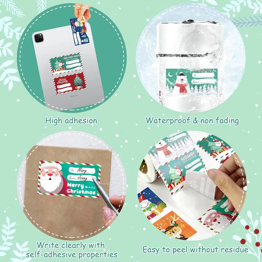 Labels - (500 sheets) - Gift labels - Label stickers - Handwritten labels - Christmas gift labels - Christmas gifts for women, men and mothers - Christmas wrapping paper - Christmas decorations - 7.5*4 cm - Image 2