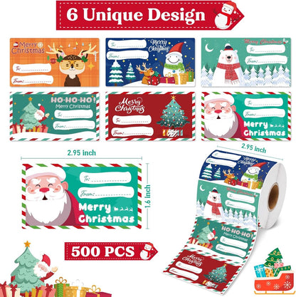 Labels - (500 sheets) - Gift labels - Label stickers - Handwritten labels - Christmas gift labels - Christmas gifts for women, men and mothers - Christmas wrapping paper - Christmas decorations - 7.5*4 cm - Image 6