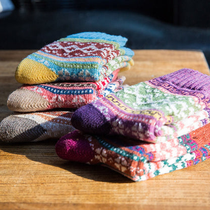 Pack of 5 pairs - Thick, warm women's socks for autumn and winter - Chunky knitted women's socks - Warm socks - Image 2