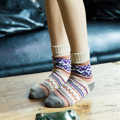 Pack of 5 pairs - Thick, warm women's socks for autumn and winter - Chunky knitted women's socks - Warm socks - Image 3