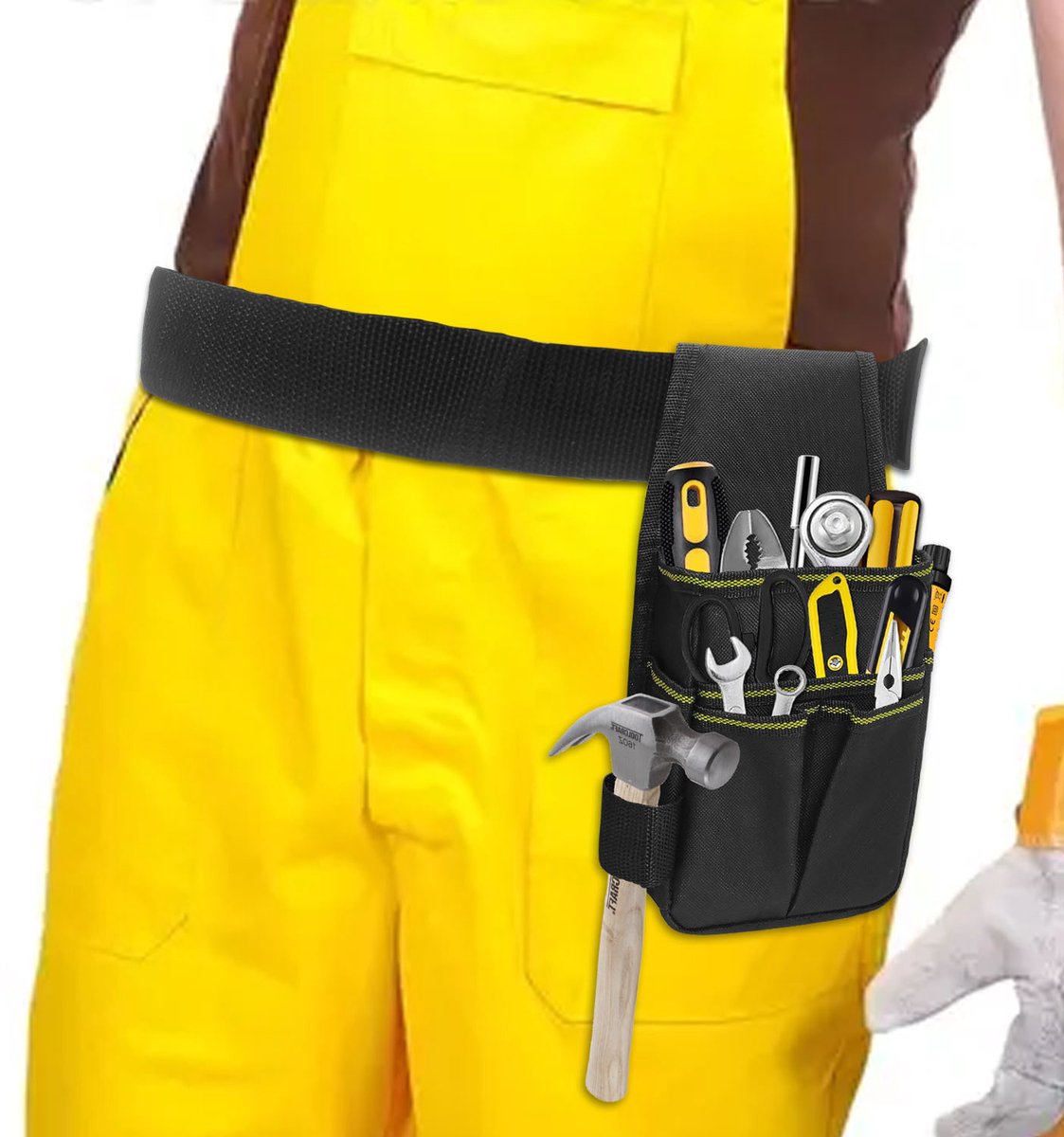 Tool Bag - Hardware Tool Bag - Hardware Storage Bag - Waist Bag - Small Oxford Canvas Tool Bag - with Adjustable Nylon Waist Strap, Suitable for Electricians, Carpenters, and Repair Technicians. - Image 3