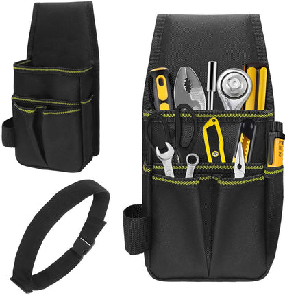 Tool Bag - Hardware Tool Bag - Hardware Storage Bag - Waist Bag - Small Oxford Canvas Tool Bag - with Adjustable Nylon Waist Strap, Suitable for Electricians, Carpenters, and Repair Technicians. - Image 5