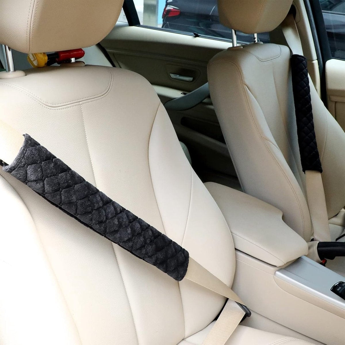 2 Extended Seat Belt Covers - Belt Pads - Comfort - Shoulder Covers - Black Seat Belt Covers - Seat Belt Covers - Car, Truck & SUV Accessories (20 inch) - Image 2