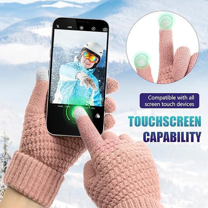 Winter Gloves - Two-pack - Men's Gloves - Warm and Soft - Winter Gloves with Touchscreen - Elastic Cuffs - Knitted Gloves - Suitable for Cold Weather (Black) - Image 3