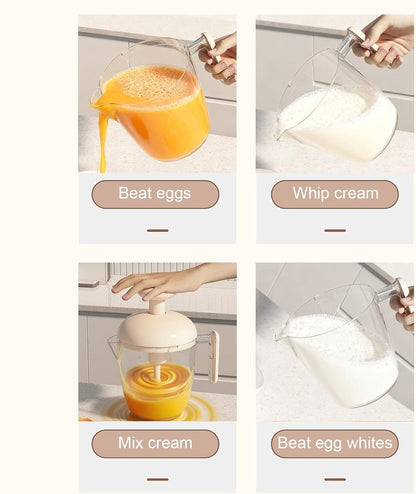 Mixing Cup - Blender - Kitchen Tool - Whisk - Hand Press - Transparent Housing - Portable - Suitable for mixing batter, smoothies, cream, butter, etc. - Image 3