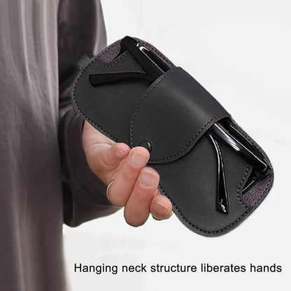 Portable Sunglasses Case - Glasses Case with Neck Strap - Dimensions: 16.5 x 7.4 x 0.9 cm - Compact and Durable Design - Perfect for Hiking, Camping and Traveling - Black - Image 3