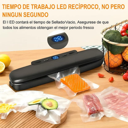 Vacuum Packaging Machine - Household Vacuum Packaging Machine - One-Button Vacuum Packaging Machine for Dry and Wet Food Storage - Includes 50 Vacuum Bags - Compact Vacuum Packaging Machine (Black) - Image 5