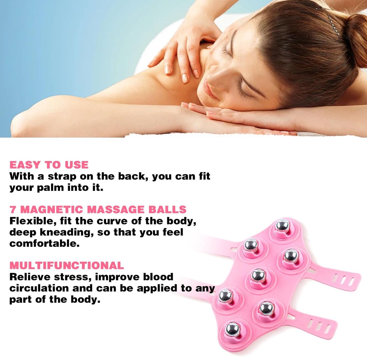 Ball Massage Gloves - Massage Gloves - Portable Body Massage Roller - Palm-Shaped Massage Gloves - Metal Ball Massager - Image 4