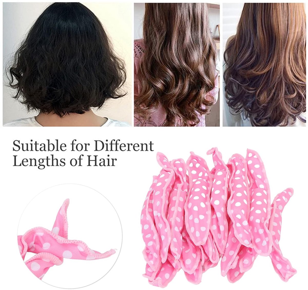 Curling Iron - 20 pieces - Curling iron with sponge - Curling iron for short hair - No heating required - Spiral curling iron - Mini curling iron - Soft and elastic sponge material - Styling tools hair - DIY hair styling tools for women - Image 3