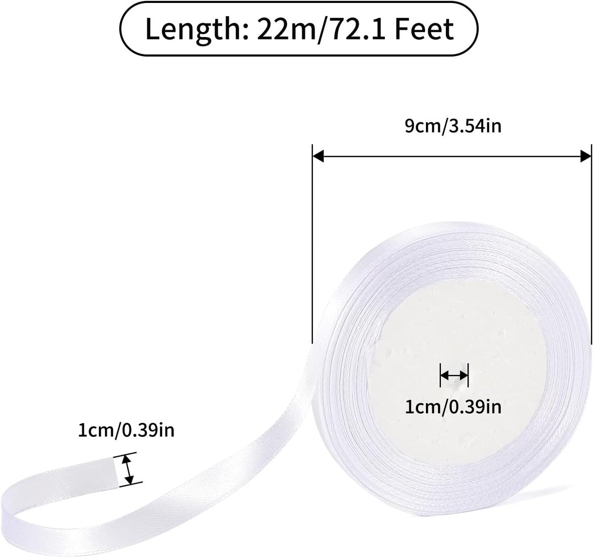 Gift Wrap Ribbon - 22mm Off-White Satin Ribbon - 10mm Wide - Suitable for Gift Wrapping, Valentine's Day Decorations, Heavy Fabrics - Handmade and Wedding Decorations - Gift Wrapping - Image 6