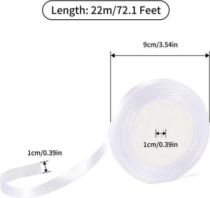 Gift Wrap Ribbon - 22mm Off-White Satin Ribbon - 10mm Wide - Suitable for Gift Wrapping, Valentine's Day Decorations, Heavy Fabrics - Handmade and Wedding Decorations - Gift Wrapping - Image 6