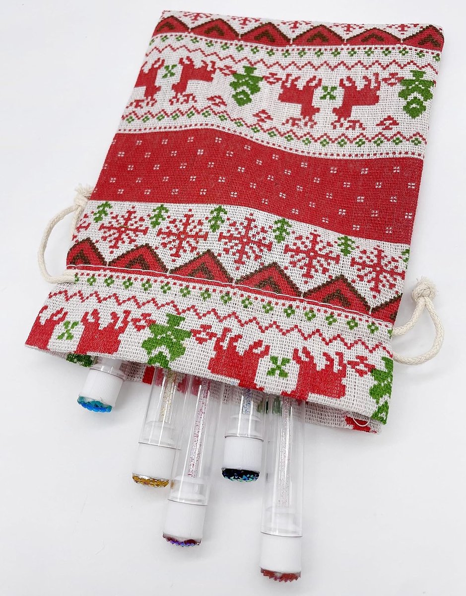 Christmas linen gift bags - 24 pieces - 13x18cm - Christmas decoration for indoors - Reusable - Christmas candy bags with drawstring - Suitable for gift bags for children's parties during the Christmas holidays - Image 5