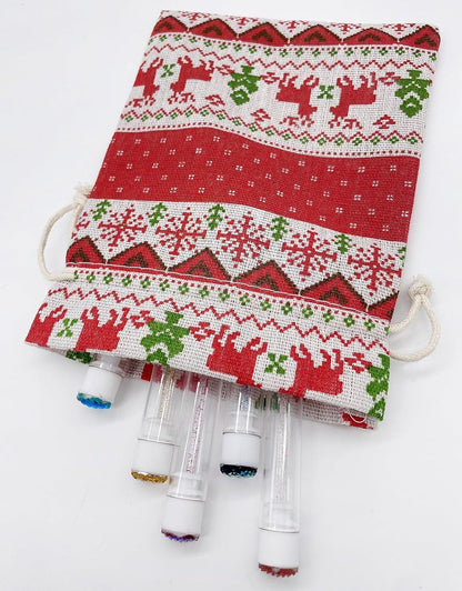 Christmas linen gift bags - 24 pieces - 13x18cm - Christmas decoration for indoors - Reusable - Christmas candy bags with drawstring - Suitable for gift bags for children's parties during the Christmas holidays - Image 5