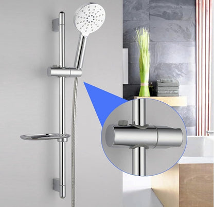 Shower Rod Slide Rail - 24mm Diameter - Handheld Shower Head Holder - Adjustable - ABS Material - Handheld Shower Head - Shower Head - Shower Head Holder - Handheld Shower Head Holder - Shower - Bathroom - Silver - Universal - Suitable for shower rods - E - Image 3