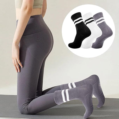 Non-slip Socks for Women (3 Pairs) - Floor Socks - Home Socks - Slipper Socks - Non-slip Socks - Yoga Socks - Suitable for Pilates, Ballet, Dance, Trampoline - Image 2