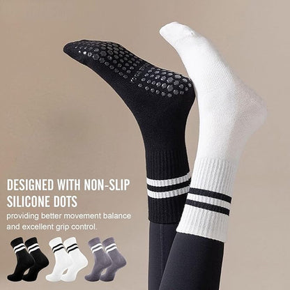 Non-slip Socks for Women (3 Pairs) - Floor Socks - Home Socks - Slipper Socks - Non-slip Socks - Yoga Socks - Suitable for Pilates, Ballet, Dance, Trampoline - Image 3