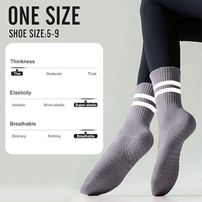 Non-slip Socks for Women (3 Pairs) - Floor Socks - Home Socks - Slipper Socks - Non-slip Socks - Yoga Socks - Suitable for Pilates, Ballet, Dance, Trampoline - Image 4