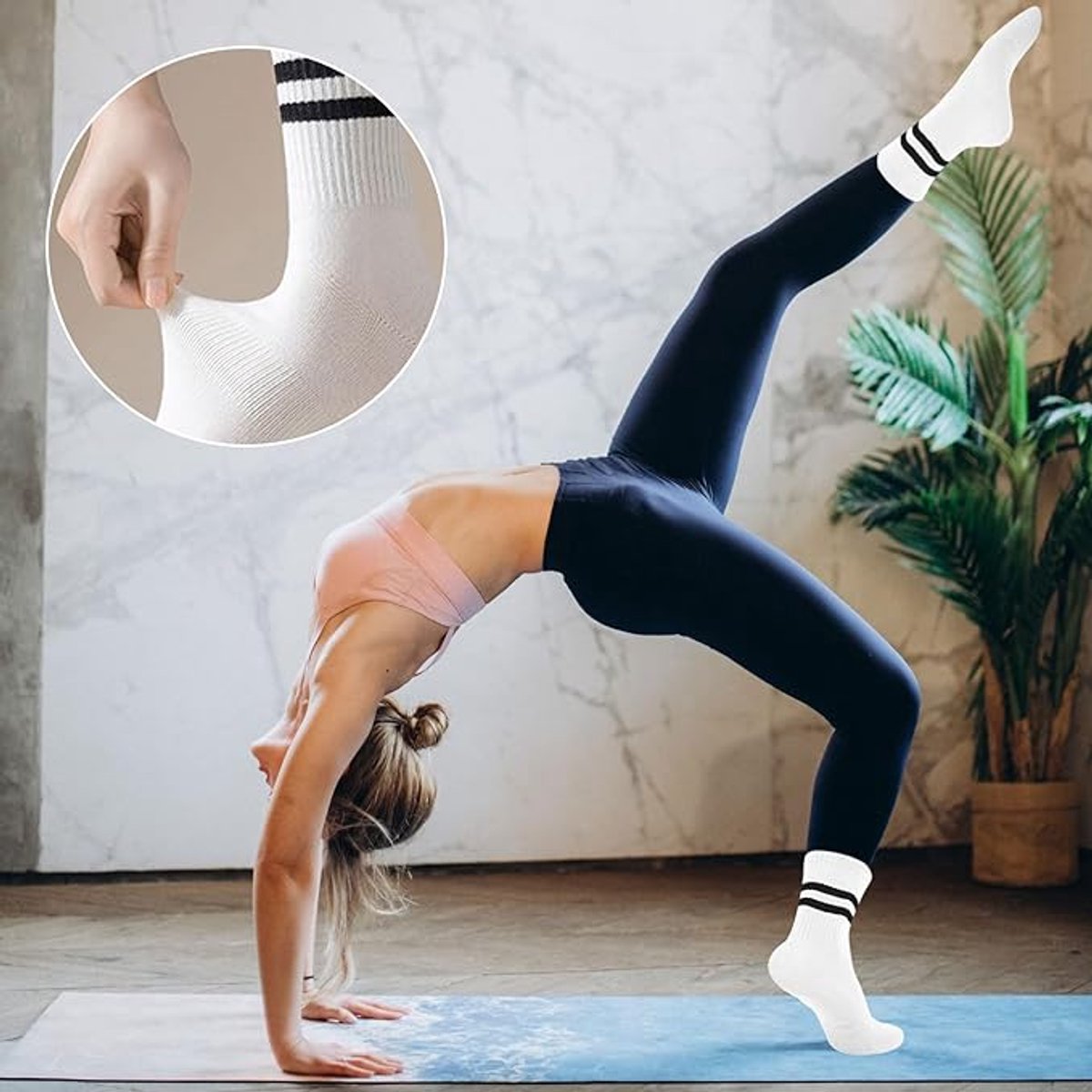 Non-slip Socks for Women (3 Pairs) - Floor Socks - Home Socks - Slipper Socks - Non-slip Socks - Yoga Socks - Suitable for Pilates, Ballet, Dance, Trampoline - Image 6