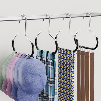 10-pack - Non-slip - Space-saving - Storage rack - Wardrobe belt/scarf hooks - Suitable for displaying hats, vests, ties, shawls (black) - Image 3