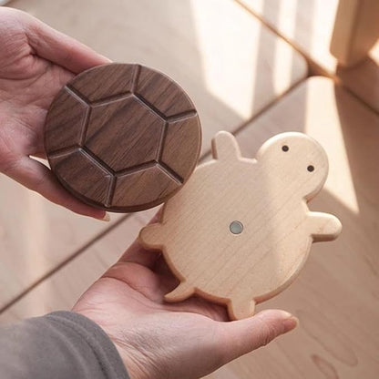 Coasters - Cute coasters - wood - With a stylish turtle design - A fun desk decoration - Perfect for storing all kinds of cups, cutlery and kitchen utensils. - Image 5