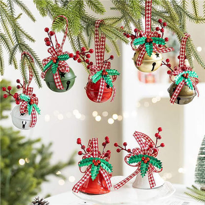 Decoration Christmas Bell Accessories with Bow - Wind Chime Pendant - Home Decoration (4 pieces) - Image 2