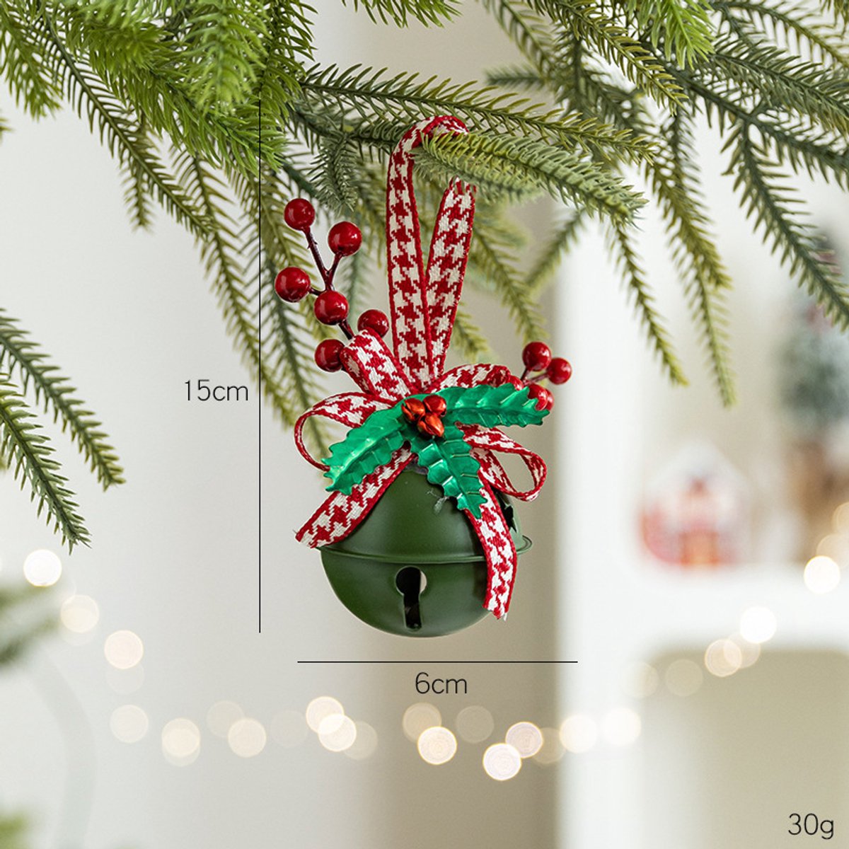 Decoration Christmas Bell Accessories with Bow - Wind Chime Pendant - Home Decoration (4 pieces) - Image 4