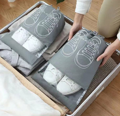 Shoe Bags - 5 Pieces - Shoe Bag - Travel and Storage Bag - Water-Repellent - Travel Organizer - Gray (36*26.5 cm) - Image 6