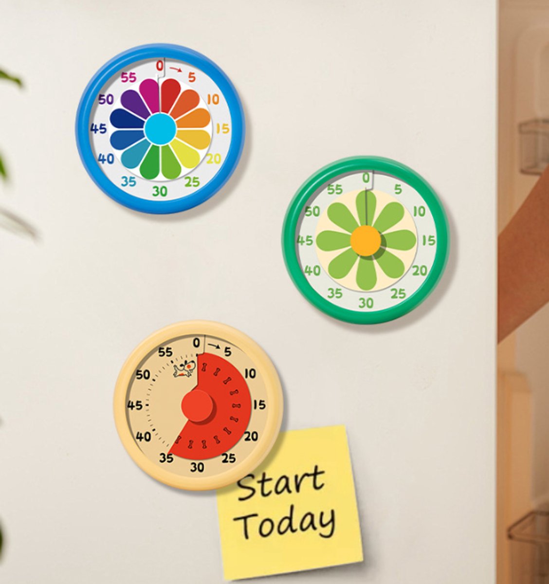 Kitchen Timer - Kitchen Timer - Timer - Digital Kitchen Timer - Child-Friendly Visual Mechanical Timer - Magnetic Sticker Timer - Rainbow Pattern - Image 2