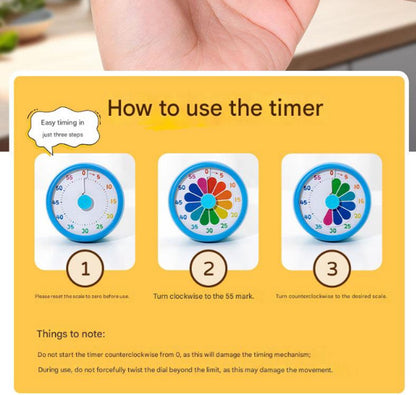 Kitchen Timer - Kitchen Timer - Timer - Digital Kitchen Timer - Child-Friendly Visual Mechanical Timer - Magnetic Sticker Timer - Rainbow Pattern - Image 6