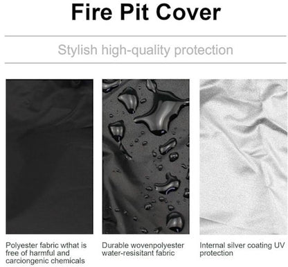 Round grill cover - waterproof, windproof, UV-resistant - Oxford cloth fire pit cover - 122x46cm - Image 4