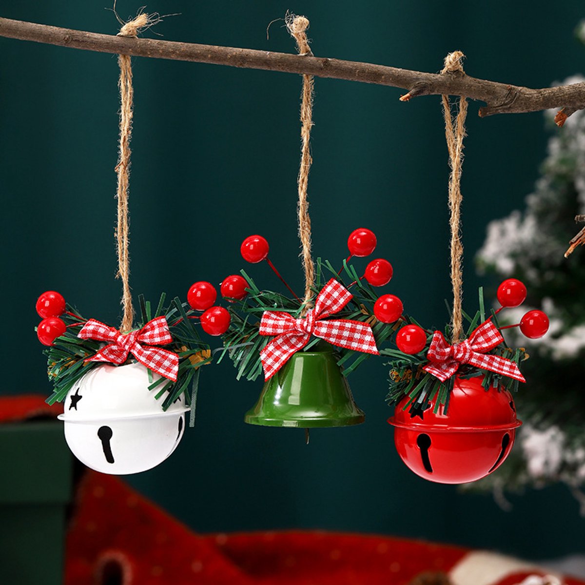 Christmas Bells - 6 - Christmas Tree Decorations - Metal Bells - Christmas Decorations - DIY Metal Bell Hangers - Image 3