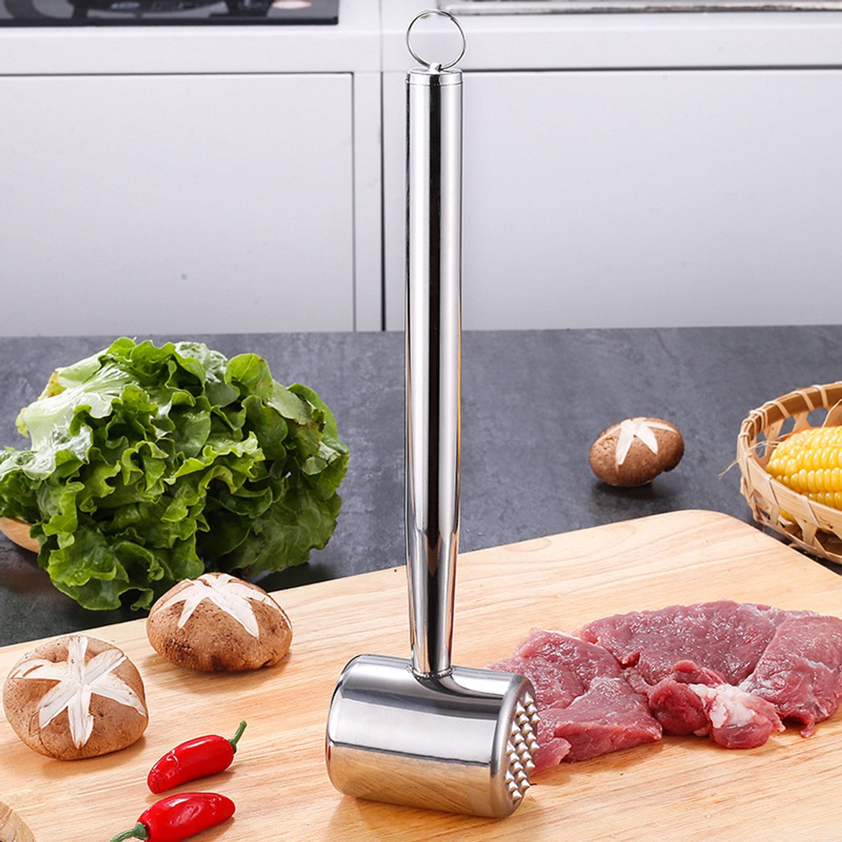 Meat Tenderizer - Household Stainless Steel Meat Tenderizer - Steak Hammer - Stainless Steel Meat Tenderizer - Kitchen Utensils - Pork Chop Tenderizer - Beef Tenderizer - Image 2