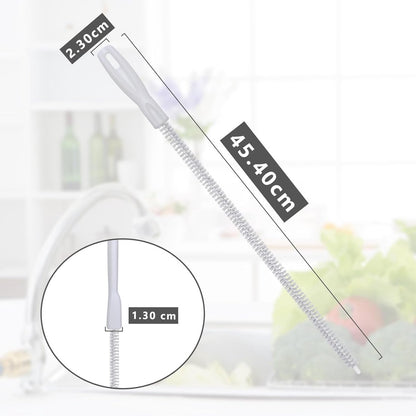 4-piece sink cleaning brush set - Drain brush - 45 cm - Flexible sink cleaning brush - Drain tool - Drain spring - Suitable for kitchen and bathroom drains and overflow pipes - Image 5