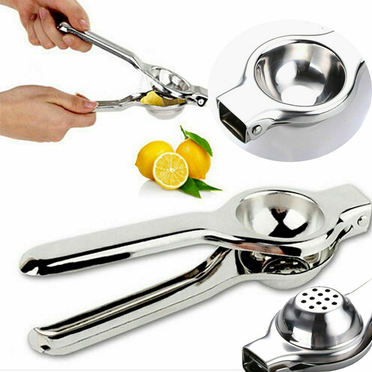 Lemon Juicer - Stainless Steel - Manual Orange Juicer (Silver) - Image 4
