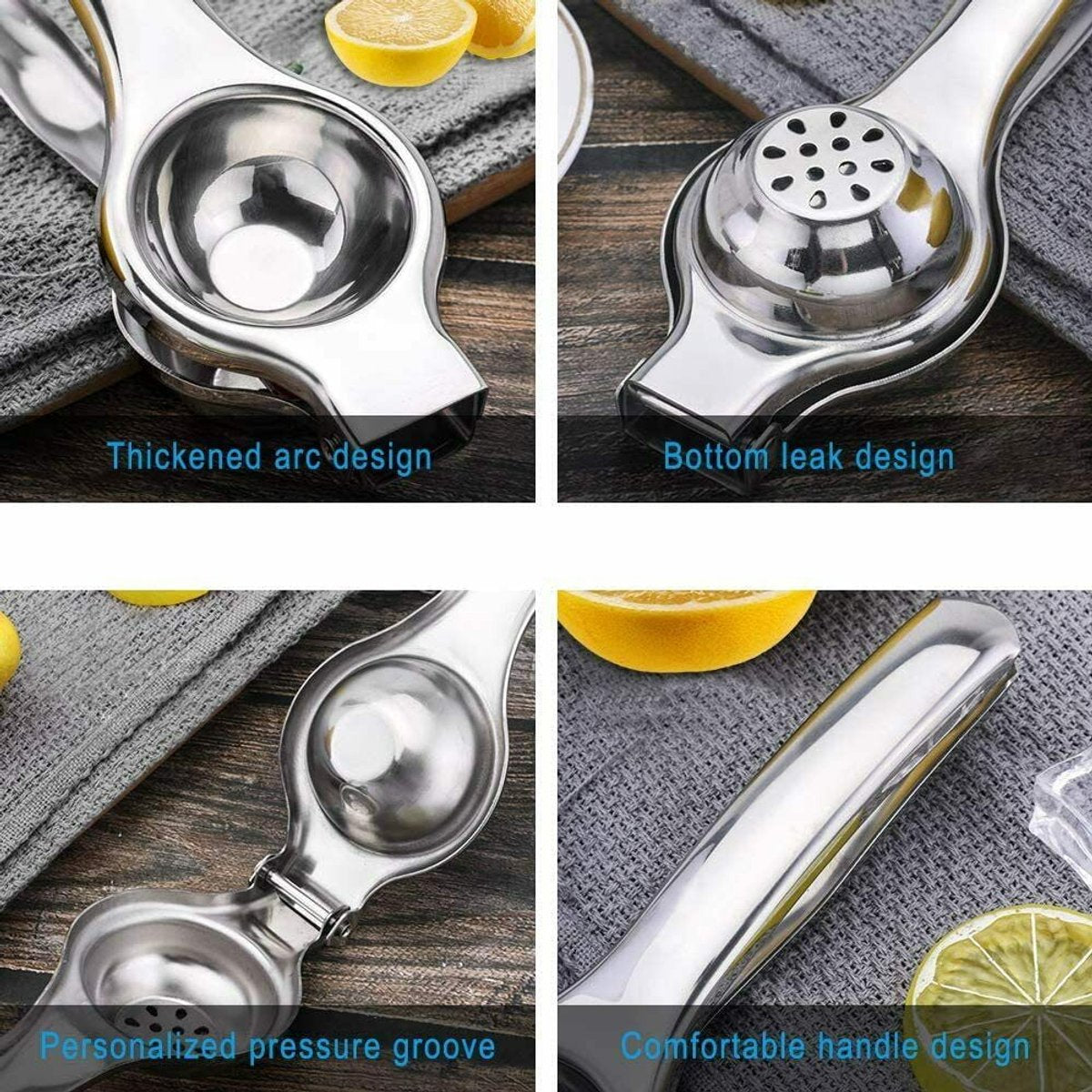 Lemon Juicer - Stainless Steel - Manual Orange Juicer (Silver) - Image 6