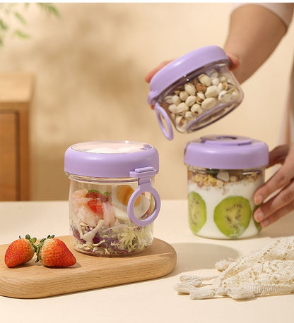 Yogurt Cup to Go - 880 mL - Muesli Cup - Oats Pots - Soup Cup - Lunch Cup - Lunch Pot - Leak-Proof - Insulated - with Spoon - Dishwasher Safe - Purple - Image 6